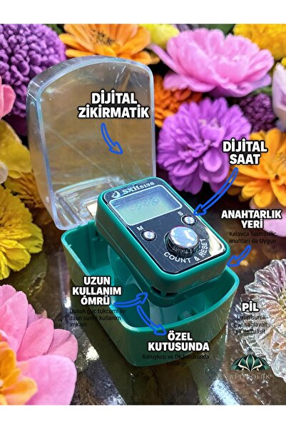 Altınoluk Haremia Dijital Saatli Zikirmatik – Özel Kutulu, Anahtarlık Askılı,...