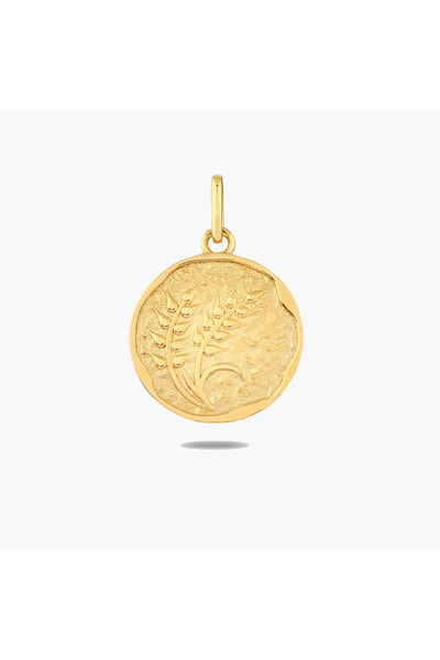 Goldium Jewellery Goldium Yeşil Taşlı Çiçek Madalyon Bileklik Charm