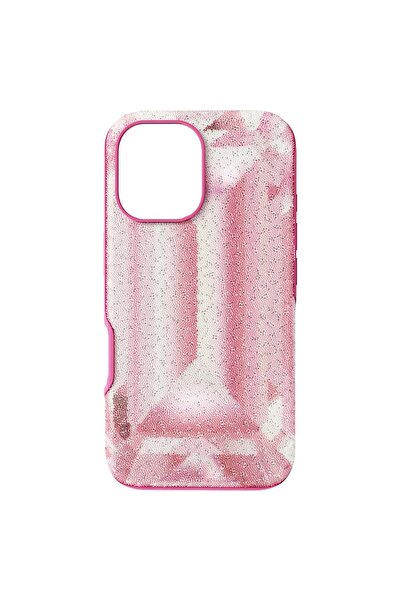 Swarovski High Akilli Telefon Kilifi Kristal Baski Motif Iphone® 16 Pembe