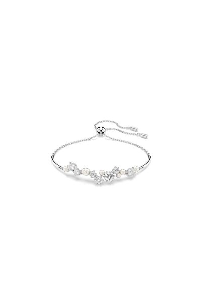 Swarovski Constella Bangle Bileklik Kristal İnci Yuvarlak Kesim Beyaz Rodyum ...