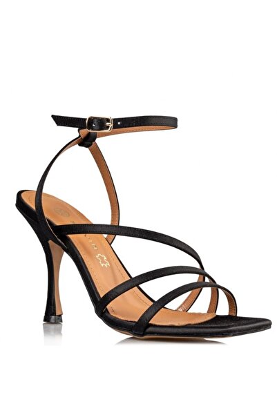 Envie Shoes Γυναικεία Παπούτσια Πέδιλα E02-17050-34 Mαύρο Σατέν
