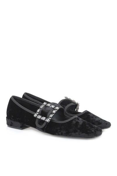 Exe Shoes Γυναικείες Γόβες -Μπαλαρίνες 85L-013 Μαύρο Βελούδο T185L0131016