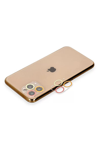 silky glows 11 Pro Max Compatible Colorful Camera Lens Protection Glass Orang...