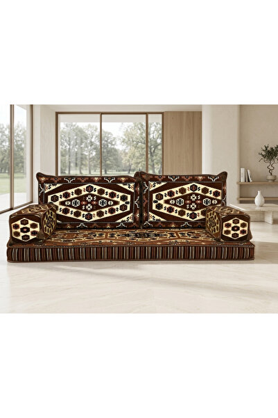 FEYZA DECOR HOME Otantik Şark Köşesi Yer Minderi -Yörük Kilim Desenli Balkon ...
