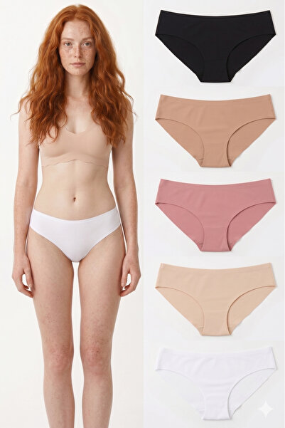 Lavint Homewear Πακέτο 5 τεμαχίων γυναικεία εσώρουχα με κοπή λέιζερ, οικονομι...