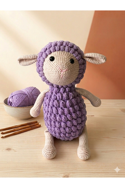 Taze Kal Organik Amigurumi Kuzu Bebek Hediyesi - El Yapımı Sağlıklı Oyuncak K...