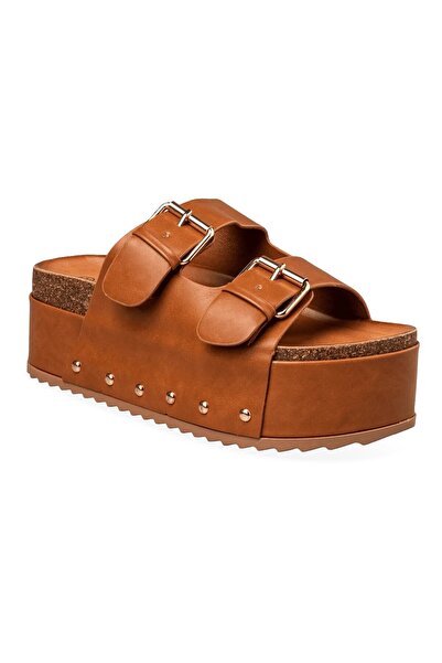 Envie Shoes Γυναικεία Παπούτσια Παντόφλες Flatforms E42-21165-26 Κάμελ