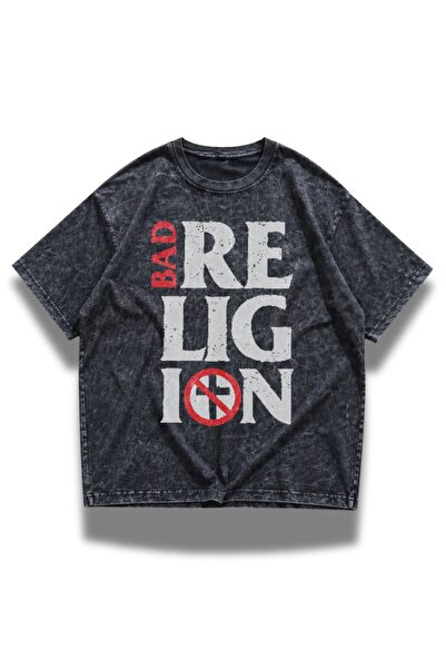 Fuddy Moda Unisex Bad Religion Printed Washable T-Shirt, Oversized Rock Band ...