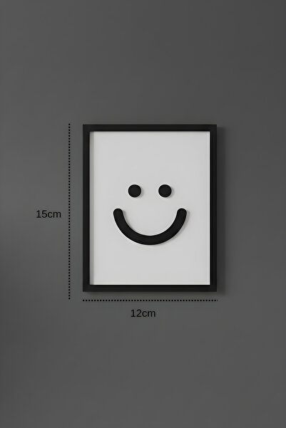 TUTACENTER Minimal Gülen Yüz Tablo 12x15 cm | Dekoratif Duvar Süsü | Modern E...