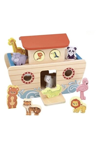 OEM Arcă de jucărie educativă din lemn cu 16 animale
