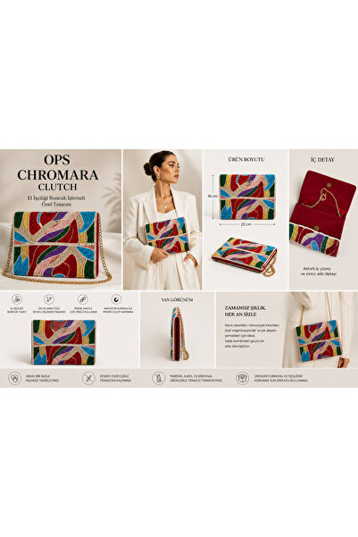 OPS Fashion Store Chromara Clutch (Boncuk İşlemeli)