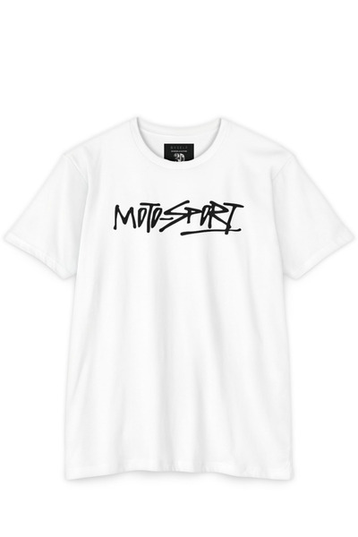 Yamaha MotoSport Grafiti Baskılı Beyaz Unisex Tişört Motorcu Tasarım