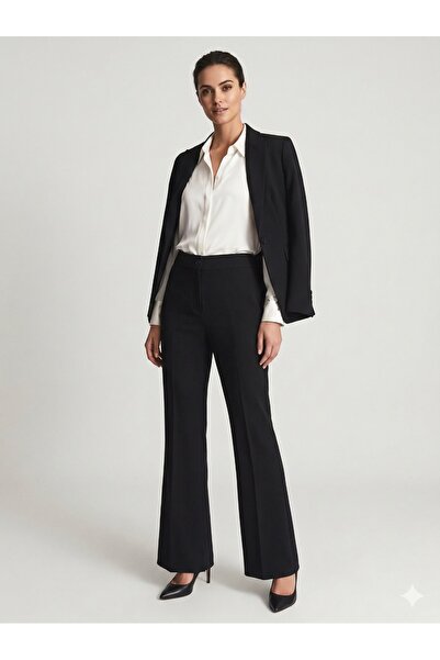 Moda İlgi MODAİLGİ Pantaloni cu croială dreaptă și picior evazat 45031