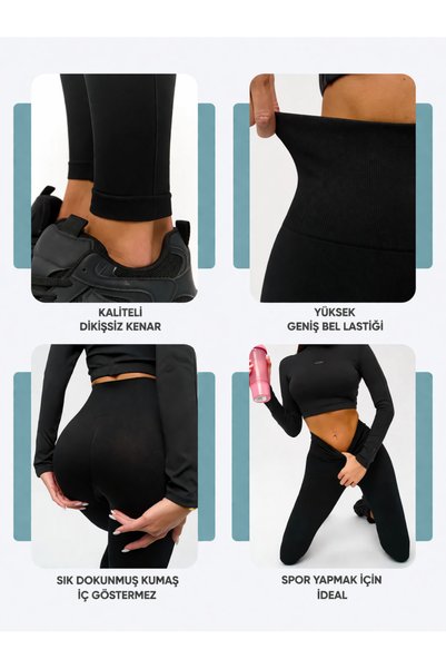 De Bijoura Women's Smooth High Waist Gathering Casual Sports Leggings