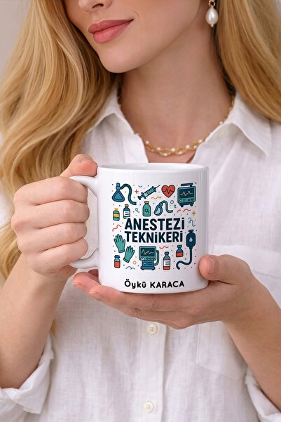 Kirbi Reklam Anestezi Teknikeri Meslek Kişiye Özel Çift Taraflı Baskılı Porse...