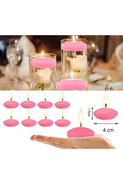 Deniz Party Store 4 Adet Pembe Suda Yüzen Mum