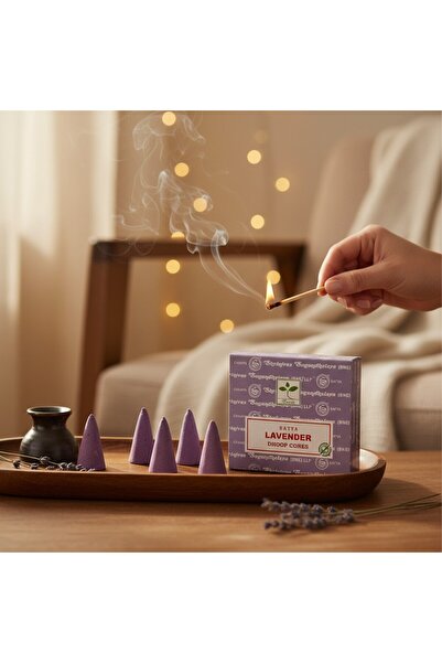 SATYA TÜTSÜ Lavender Aromalı Konik Tütsü % 100 DOĞAL ÜRÜNDÜR