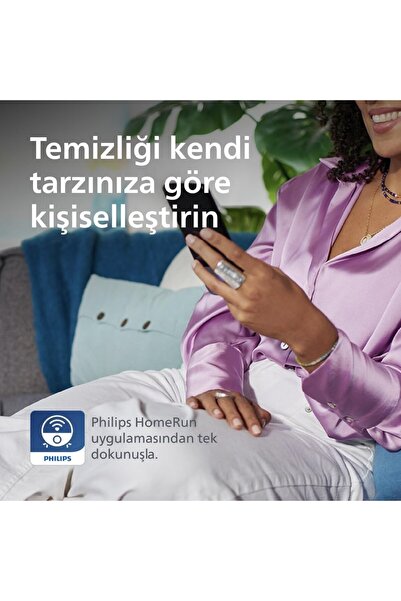 Philips 10000Pa Islak Kuru Robot Süpürge Çift Döner Paspas Çizgi Lazer Naviga...