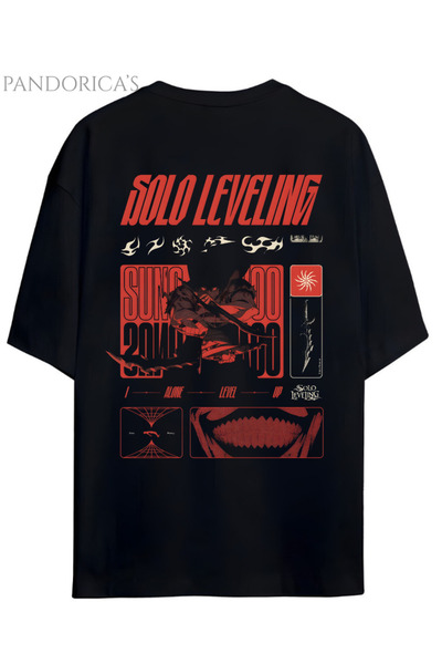 Grafftee Clothing Solo Leveling Anime Tasarım Serisi Sung Jinwoo Yazılı Sırt ...