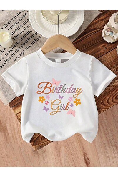 SVART WEAR تي شيرت للأطفال والمراهقين مطبوع عليه Birthday Girl، مصنوع من القط...