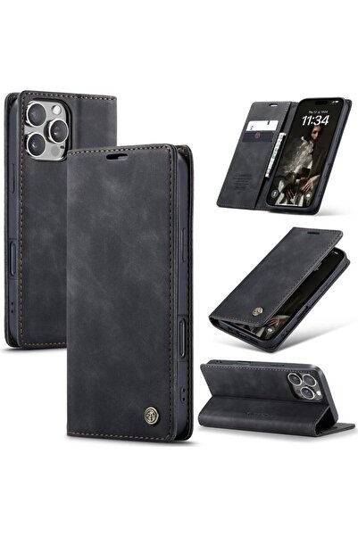 Caseme 013 Retro Θήκη Βιβλίο Black (Apple iPhone 16 Pro Max)