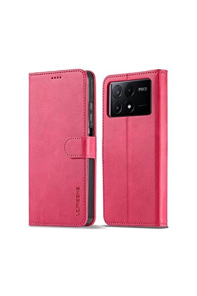 LC.IMEEKE Calf Texture Θήκη Πορτοφόλι Rose (Xiaomi Poco X6 Pro 5G)