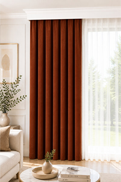 BURCIN HOME ستارة خلفية مطوية 1/3 بمقاس 100x250 سم (خيارات أطوال 260/270) ذات...