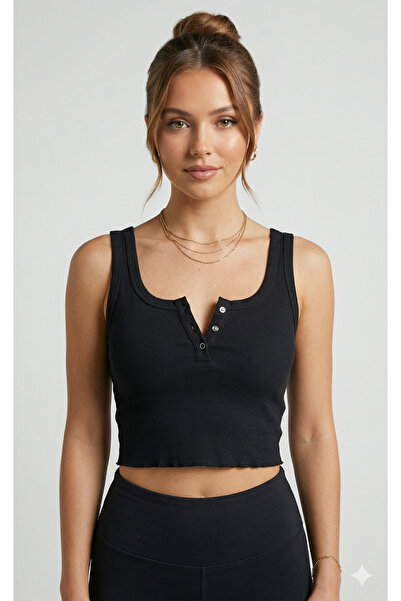 olive -21096 Strappy Top Black