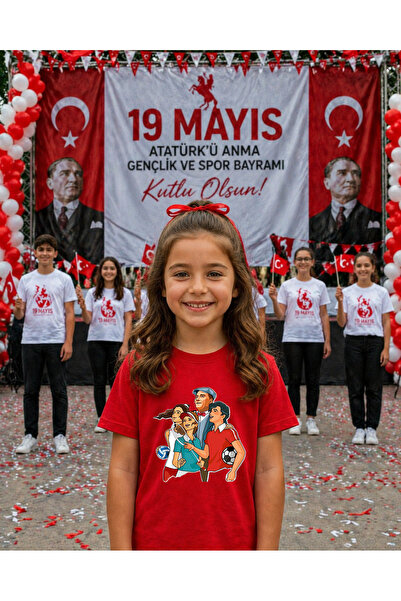 LORVEX 19 mai Tricou Ziua Tineretului Atatürk 100% bumbac, supradimensionat, ...