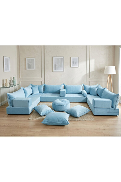 FEYZA DECOR HOME Premium Kadife Modern Şark Köşesi 21 Parça – 20 cm Süngerli ...