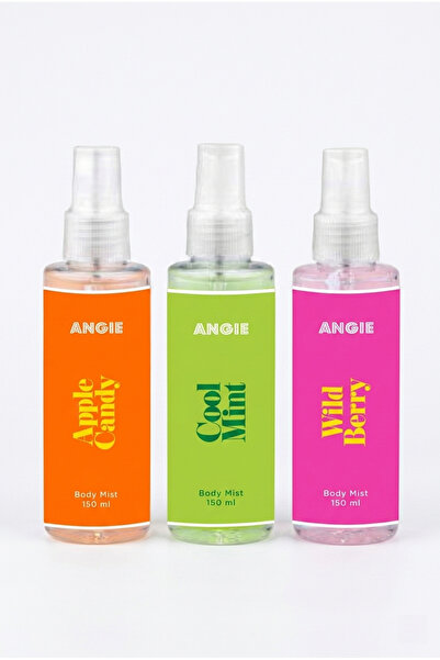 Angie Elma Şekeri Ferah Nane Yabani Çilek Vücut Spreyi 3x150 ml.