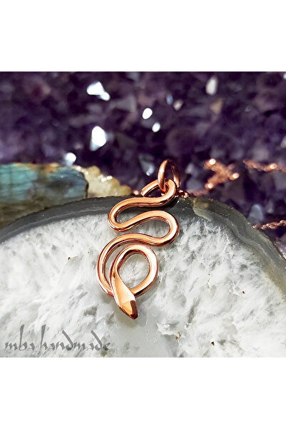 mba handmade jewelry قلادة على شكل ثعبان من النحاس النقي - مجوهرات أصيلة مصنو...
