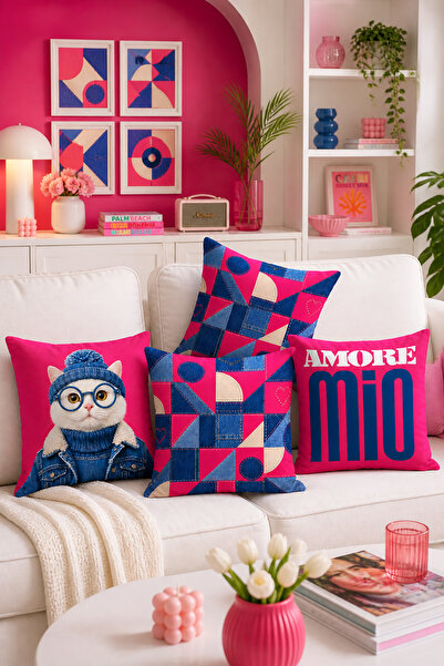 Bertille Home Serija pop arta, dvostrano digitalno štampani set od 4 navlake ...