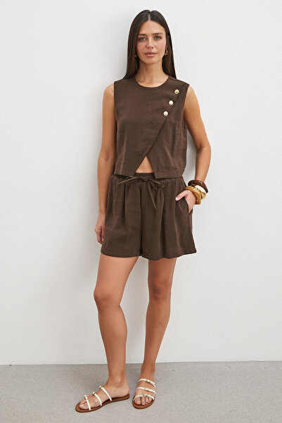 Peach Touch Coffee Mini Shorts