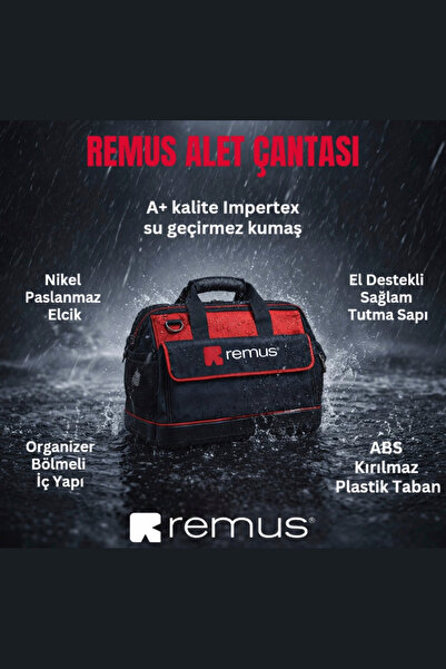 Remus 17" Plastik Tabanlı Bez Takım Alet Çantası
