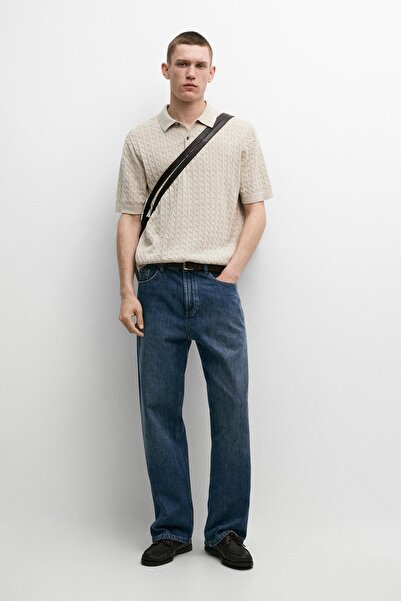 Massimo Dutti %100 pamuklu örgü polo yaka t-shirt