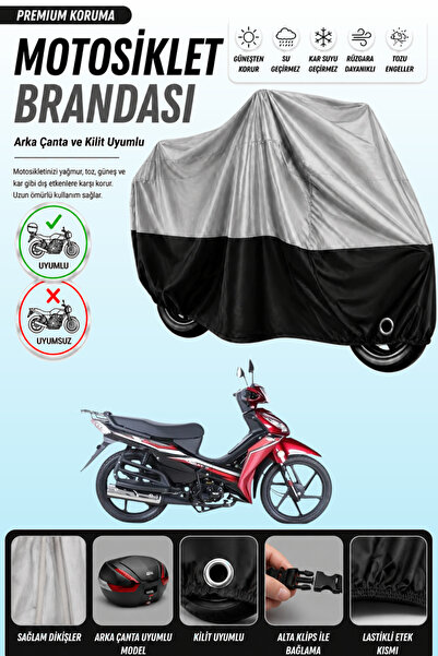 Cemku Double Gray Top - Black Bottom, Rear Bag Compatible Rks Next 100 Motorc...