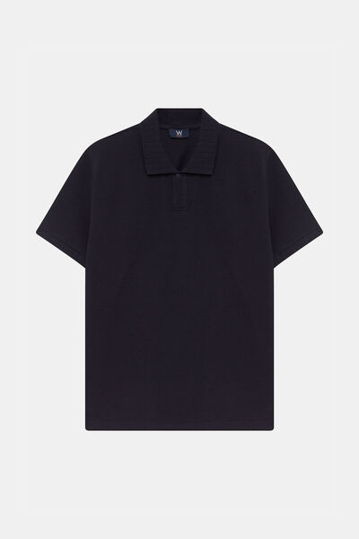 W Collection STANDART KALIP LACİVERT POLO YAKA T-SHİRT