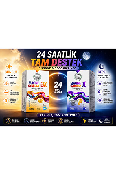 Emr Kervan Herbs Garden Magnezyum Synergy X ve 3X Birlikte Malat-Taurat-Sitra...