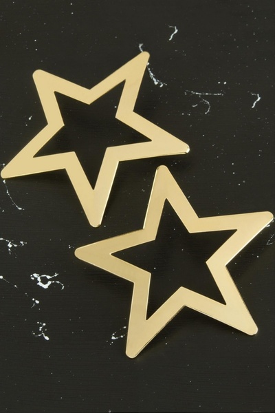 ZERO LAND Lvsqvr Star New Season Metal Earrings - (234452) Silver Color