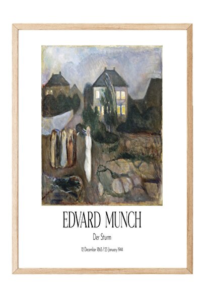 Postifull Edvard Munch - Oluja, slika u drvenom okviru, umetnička serija BR:1...