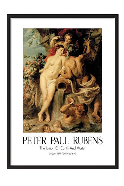 Postifull Peter Paul Rubens - Spajanje zemlje i vode, slika u crnom okviru, u...