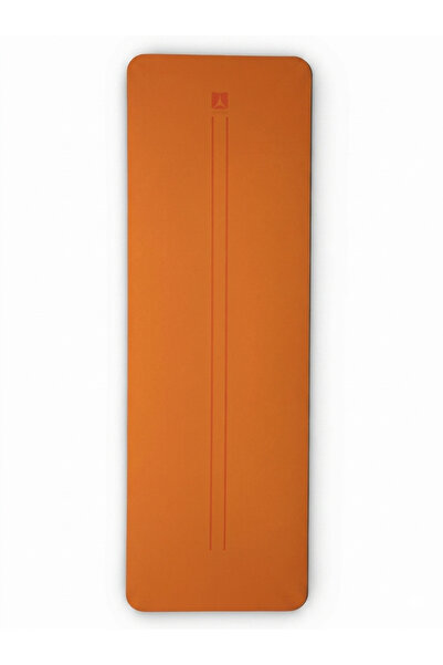Rebuwo Yoga Mat 5mm Tpe Çift Çizgi Tasarım Turuncu
