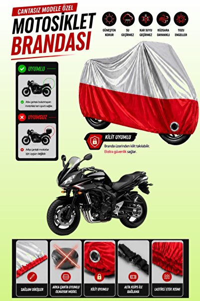Cemku Twin غطاء محرك ياماها FZ6 Fazer متوافق مع نظام ABS باللون الرمادي من ال...