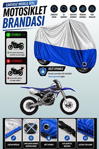 Cemku Twin غطاء محرك متوافق مع ياماها YZ 250 F باللون الرمادي من الأعلى والأز...