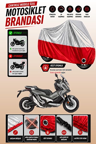 Cemku Twin غطاء محرك متوافق مع هوندا X-ADV باللون الرمادي من الأعلى والأحمر م...