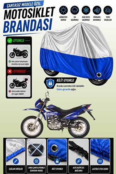 Cemku Twin غطاء محرك متوافق مع Kanuni Enduro 200 باللون الرمادي من الأعلى وال...