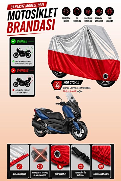 Cemku Twin غطاء محرك ياماها X-Max 250 متوافق مع اللون الرمادي العلوي واللون ا...