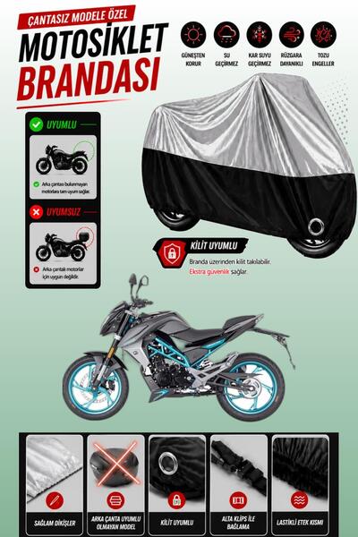 Cemku Twin غطاء محرك متوافق مع CFmoto 150NK باللون الرمادي من الأعلى والأسود ...
