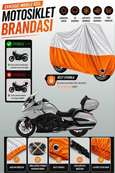 Cemku Twin Top Gray - Bottom Orange Bmw K 1600 Grand America Compatible Engin...